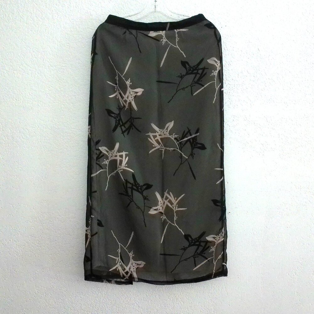 Clio, black and white bamboo Maxi skirt